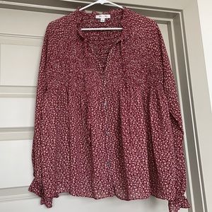 She + Sky Long Sleeve Purple Blouse
